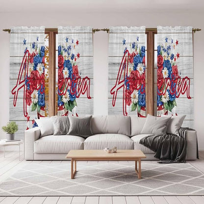 Independence Day Window Curtains 72 Inch Long 2 Panel Set, Rod Pocket Long - Image 7