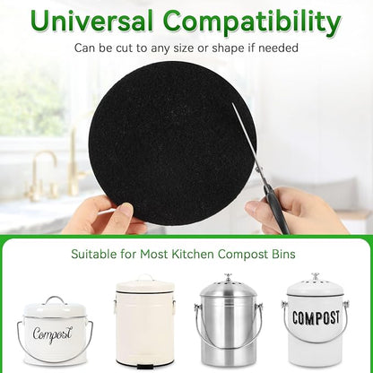 10 Pack Charcoal Filters for Compost Bucket, Compost Filters for Countertop Bin - Image 3