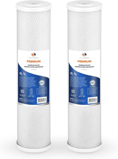 Aquaboon 5 Micron 20 x 4.5 Premium CTO Activated Carbon Water Filter Cartridge by Aquaboon