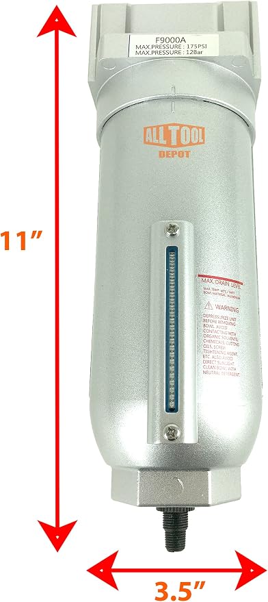 1" NPT SUPER DUTY Industrial Grade Particulate Filter/Water Trap - Image 2