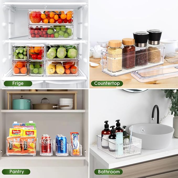 6 Pack Fridge Organizer, Stackable Refrigerator Organizer Bins - Image 7