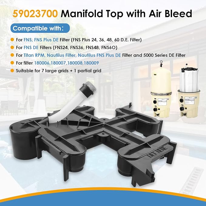 59023700 Manifold Top with Air Bleed, Compatible with FNS Plus 24, 60 Pool and - Image 2