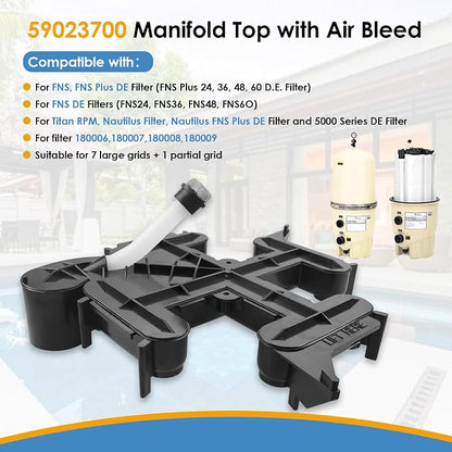 59023700 Manifold Top with Air Bleed, Compatible with FNS Plus 24, 60 Pool and - Image 2