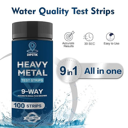 9 Way Heavy Metals Water Test Strips, 100ct Home Water Testing Kit - Image 3