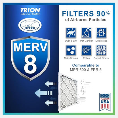 16x25x3 TRION Air Bear Cub Pleated HVAC Air Filter MERV 8 - Image 7