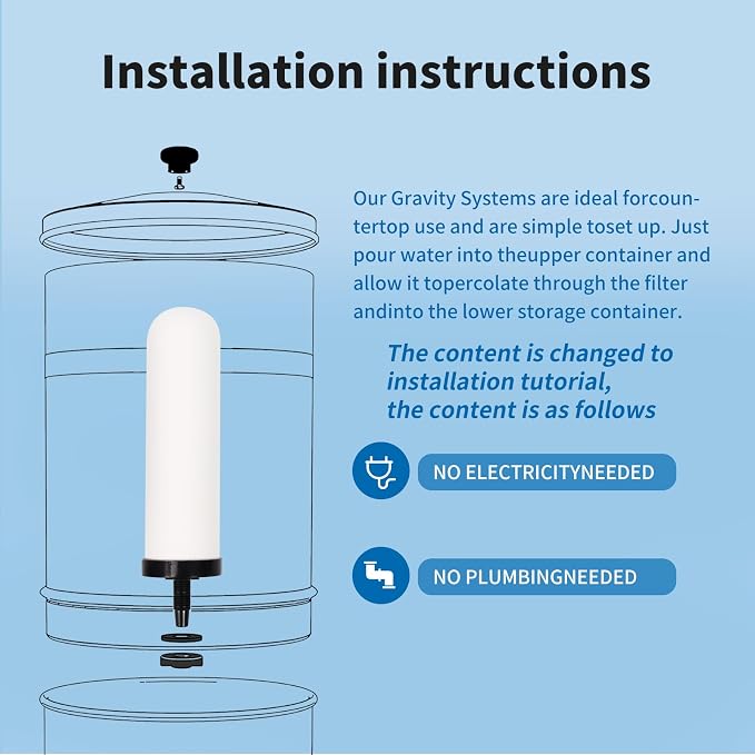 2 Pack 7'' ceramic water filter Candle, 7 inch water filter replacement filters - Image 6