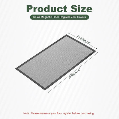 YOKIVE 6 Pcs Magnetic Floor Vent Covers, Floor Register Cover PVC Mesh Air Vent - Image 2