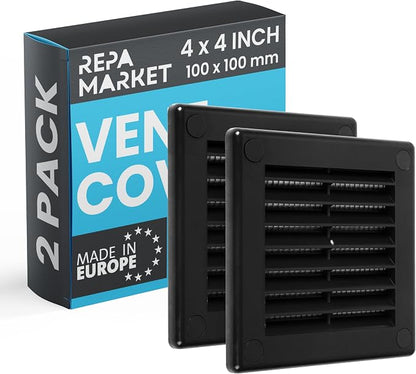 Repa Market 4 x 4 Inch Black Square Air Vent Cover by RepaMarket