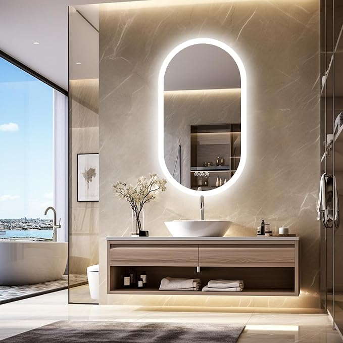 LUVODI Lighted LED Bathroom Mirror: 48x24IN Wall Mounted Dimmable 3 Colors - Image 8