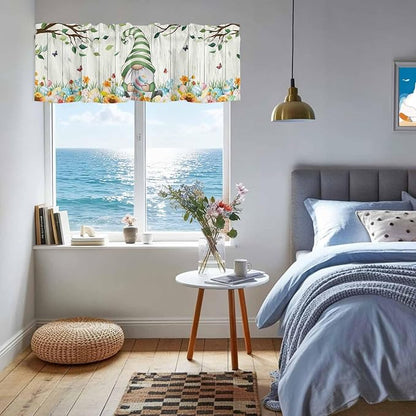 Easter Gnomes Curtain Valances for Windows, Kitchen Valance Window Treatment - Image 7