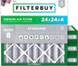 Filterbuy 24x24x4 Air Filter MERV 8 Essential Dust & Allergy Defense, by Filterbuy