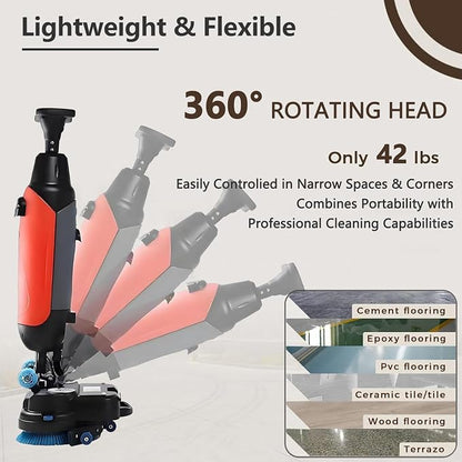 Rechargeable Floor Cleaner and Wet Dry Floor Machine, Dual-Brush Heads - Image 4