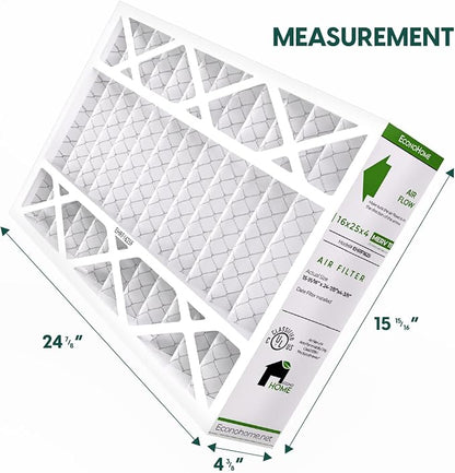 EconoHome 16x25x4 AC Furnace Pleated Air Filter MERV 11 Replacement – Allergen - Image 3
