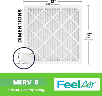 12x12x1 Air Filter, MERV 8, 6 Pack – Premium Pleated HVAC & Furnace Filter - Image 2