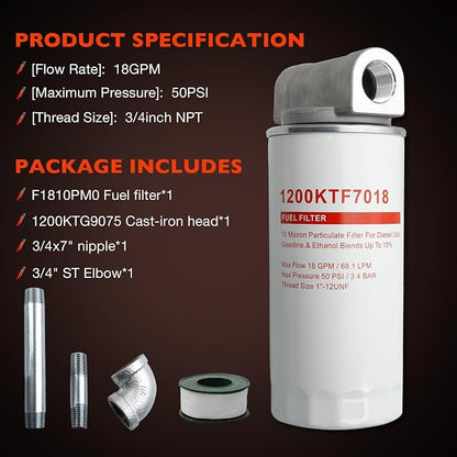 1200KTF7018 Fuel Filter Spin-On Particulate Replacement - Image 4