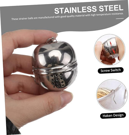 STOBAZA 5pcs Stainless Steel Tea Strainer Seasoning Ball Box Hanging Chain Easy - Image 6