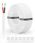 NAOVEO 18 Gauge Wire 2 Conductor Electrical Wire, 18 AWG Stranded PVC Tinned Copper Cable, Flexible/Low Voltage Automotive Wiring for LED Lamps, Marine, Speaker, Appliances (50FT)