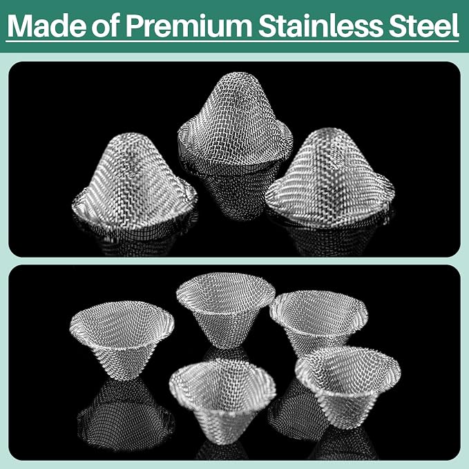Funrous Stainless Steel Screens 3/4 Inch Conical Design Bowl Screen Filters - Image 4