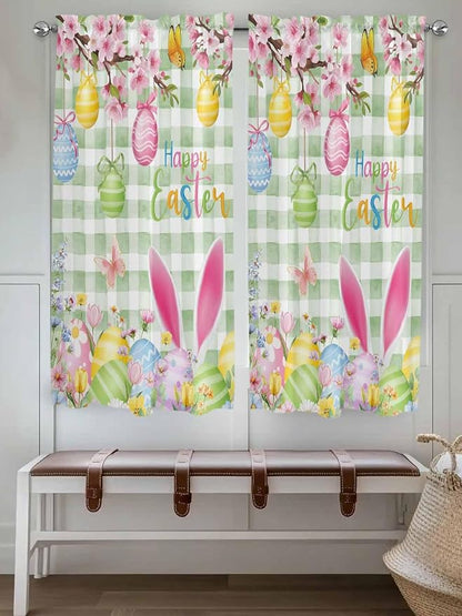 Happy Easter Living Room Curtains 72 Inches length, Spring Bunny Eggs Flower - Image 4