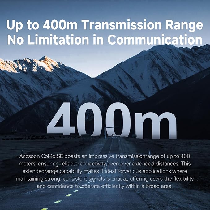 Accsoon Como SE Wireless Headset Intercom System 3-Person Full Duplex 1312ft Team Communication Group Talk, 30+Hour Battery Life