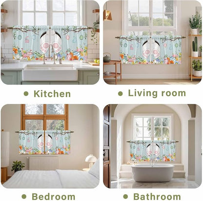 Easter Bunny Kitchen Tier Curtains 36 Inch Long 2 Panel Set, Rod Pocket Half - Image 8