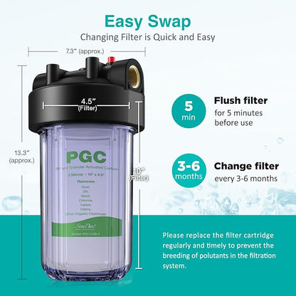SimPure 5 Micron 10" x 4.5" Sediment and Carbon Whole House Water Filters - Image 6