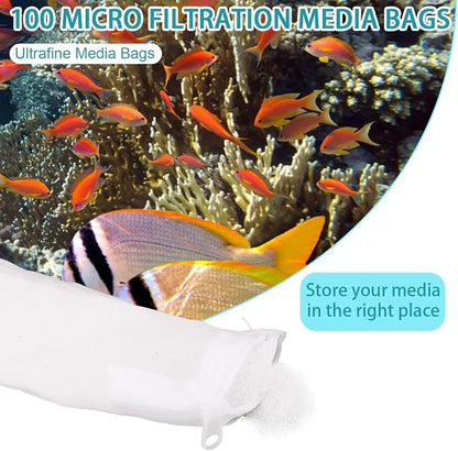 BOXOB 10pcs Aquarium Filter Media Bags, 100 Micron Extra Fine Media Filter - Image 3