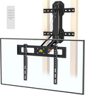 FORGING MOUNT Motorized Fireplace Pull Down TV Mount with Remote for 32-85" TVs, Electric Above Fireplace TV Wall Mount with Height Adjustable, Swivel,Tilt, Holds 88 lbs Max VESA 600x400