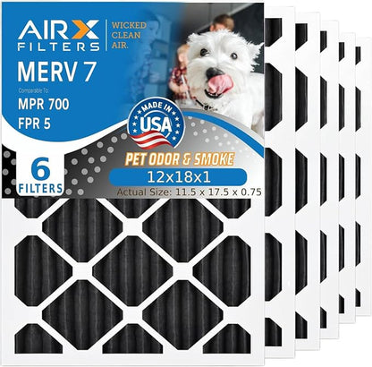 AIRX FILTERS WICKED CLEAN AIR. 12x18x1 Air Filter Odor Eliminator Carbon Filter by AIRXFILTERSWICKEDCLEANAIR