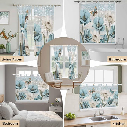 Spring Floral Bedroom Curtains 72 Inch Length, Window Curtains Tab Top - Image 7