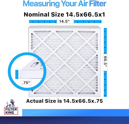 Filter King 14.5x66.5x1 Air Filter | 4-PACK | MERV 8 HVAC Pleated A/C Furnace - Image 2