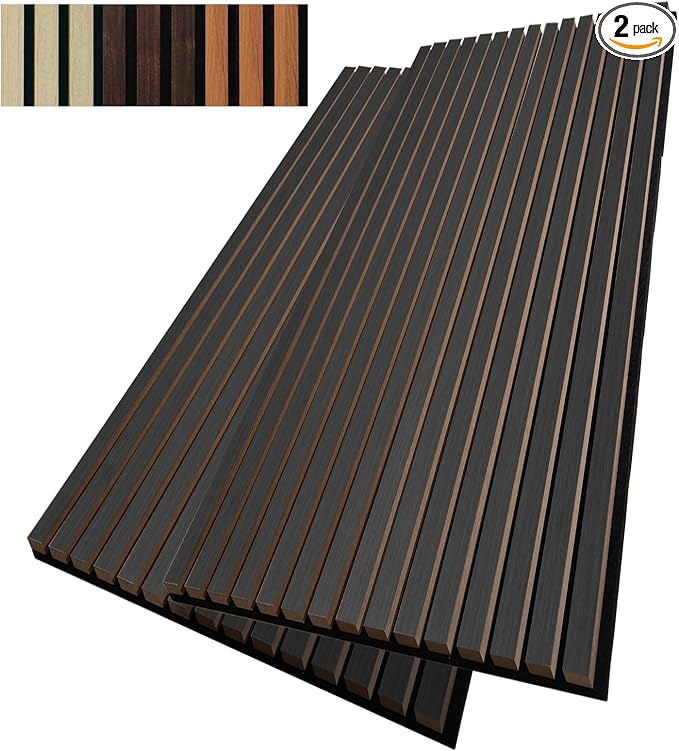 Wood Slat Wall Panel, 3D Soundproof Wall Panels, Large Acoustic Panels by AMZDEPOT