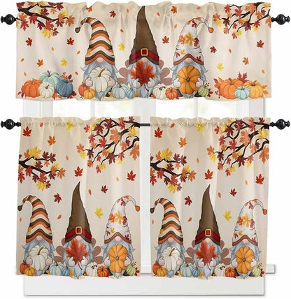 Fall Kitchen Curtain Set, Light Filtering Short Curtains Valance by Unknown