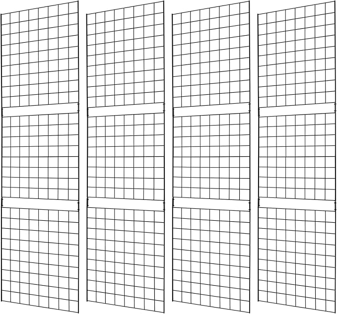 7RiversART Grid Wall Commercial Grade Gridwall Panels – Heavy Duty Grid Panel for Any Retail Display Wall Grid 2' Width x 7' Height, Black (Pack of 4) Easily Portable