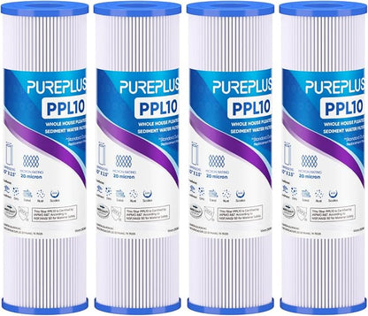 PUREPLUS 20 Micron 10"x2.5" Whole House Pleated Sediment Filter by PUREPLUS