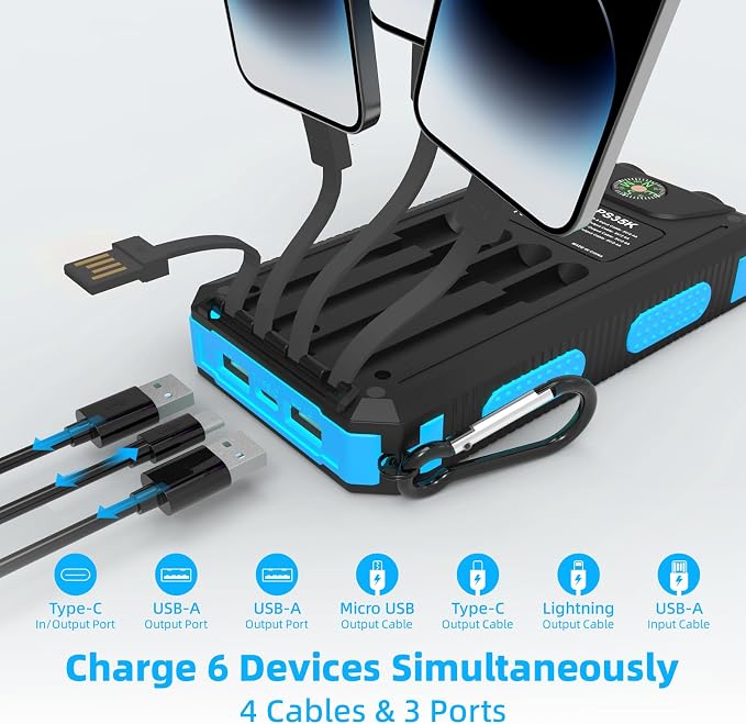 YELOMIN Solar Charger, 20000mAh Portable Type-C Solar Power Bank - Image 2
