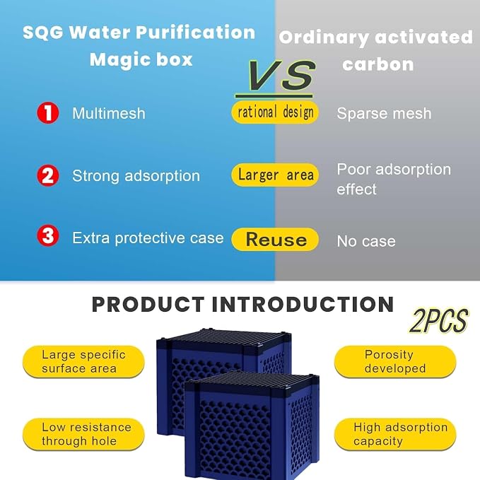 2pcs Cubic Water Trough Filter for Honeycomb Charcoal Activated Carbon Media - Image 4