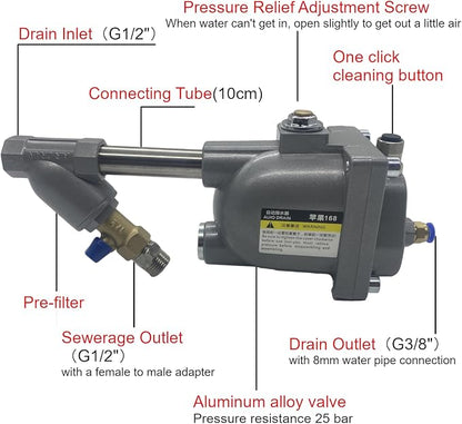 Air Compressor Auto Drain Valve G1/2'' 1.6Mpa Automatic Drainer - Image 3