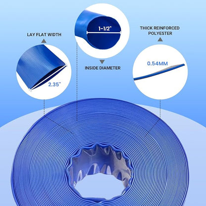 Poolvio Backwash Hose 1-1/2" x 50 ft, Leak-Free - Image 3