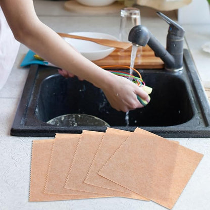 Happyyami 10pcs Loofah Dish Washing Towels 25x25cm Plant Kitchen Dishcloths - Image 5