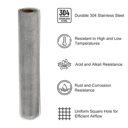 PATIKIL 40" L x 16" W Woven Wire Mesh, 16 Mesh 304 Stainless Steel Air Vent - Image 3