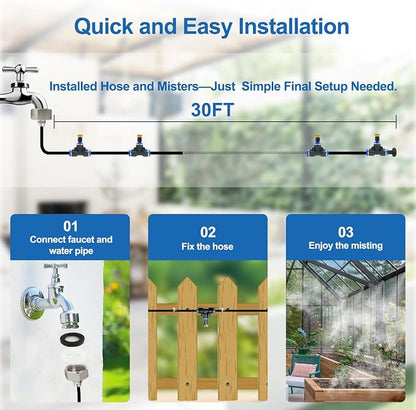 Pre-Assembled Misters for Outside Patio, Outdoor Water Misting Cooling System - Image 4