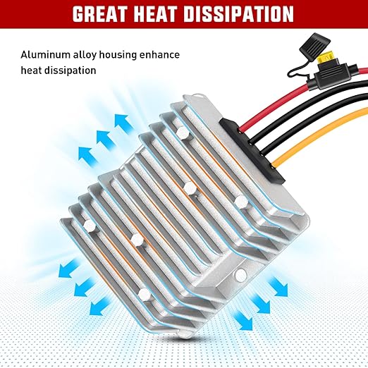 Nilight 48V to 12V Voltage Converter 240W 20A Regulator Step Down to 12VDC Waterproof DC Convert Reducer Power Supply Transformer Module for Golf Cart Scooters Trucks