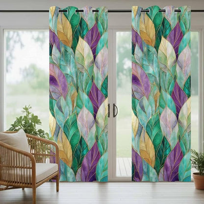 Leaves Outdoor Curtains for Patio Gorgeous Leaf Abstract Spring Waterproof - Image 6