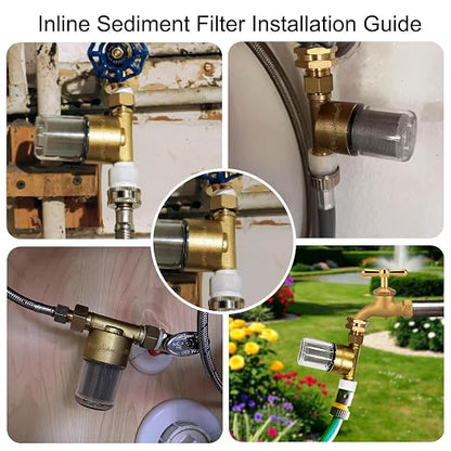 FA20 Brass Sediment Filter, Reusable Washer Water Filters, Traps Sand, 40 - Image 3