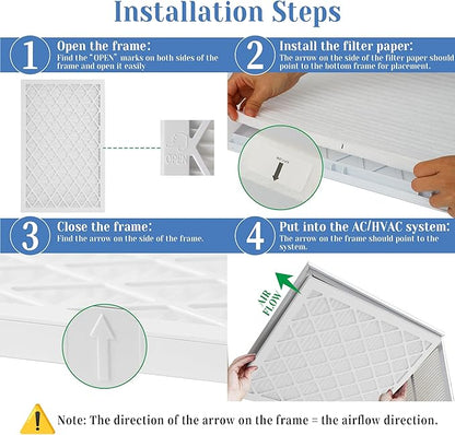 20x20x1 MERV 11 Air Filter, Quality AC/HVAC Furnace Filter，1 Reusable ABS Frame - Image 3