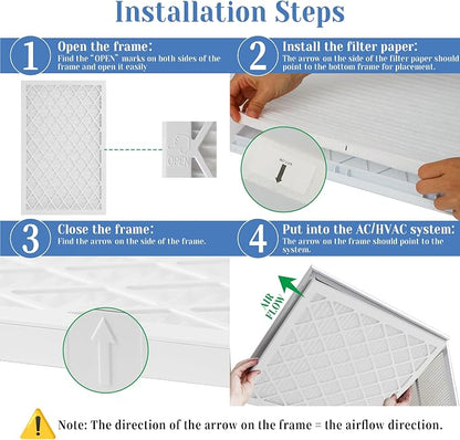 10x20x1 MERV 11 Air Filter, Quality AC/HVAC Furnace Filter，2 Reusable ABS Frame - Image 7