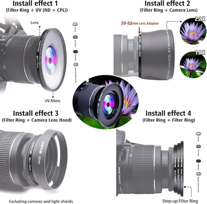 39mm Lens to 52mm Camera Lens Adapter, 39mm to 52mm Filter Step up Ring Adapter - Image 6