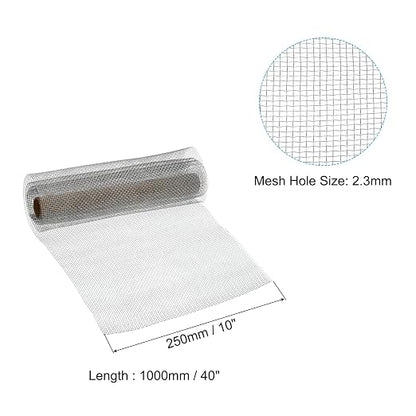PATIKIL 40" L x 10" W Woven Wire Mesh, 10 Mesh 316L Stainless Steel Air Vent - Image 2