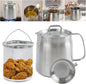 68oz 304 Stainless Steel Oil Filter Pot, Heavy Duty Bacon Grease Container & by KAYCROWN